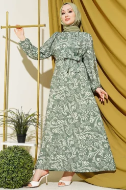 Lilyum Patterned Belted Dress