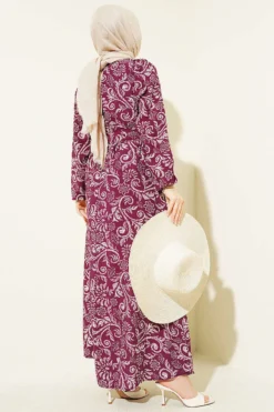 Alternative view of Lilyum Patterned Belted Dress Plum