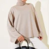 Low Shoulder Basic Tunic Beige