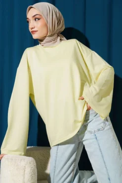 Low Shoulder Basic Tunic Yellow