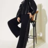 Two-Piece Cardigan Set Black