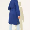 Long Tunic with Belt Navy Blue all'ingrosso tunic view 3 - Hicabistan fabbrica Turchia