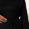 Long Tunic with Belt Black Großhandel tunic view 4 - Hicabistan Türkei Fabrik