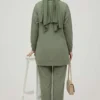 Loyşa Stone Embellished Zippered Two-Piece Set wholesale clothing set view 3 - Hicabistan Turkey factory