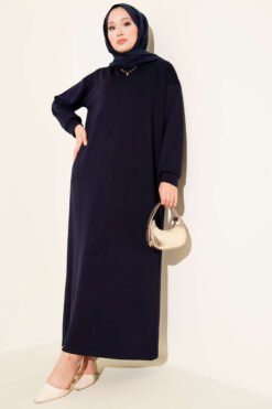 Loyşa Oversized Dress Navy Blue