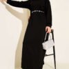 Loyşa Oversized Dress Black wholesale dress - Hicabistan Turkey factory