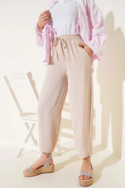 Alternative view of Belted Tie Pants Beige