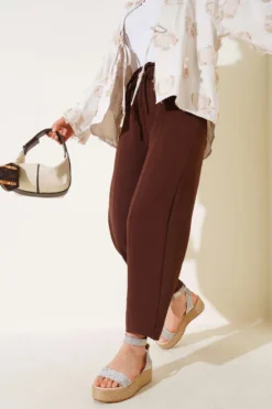 Belted Tie Pants Brown