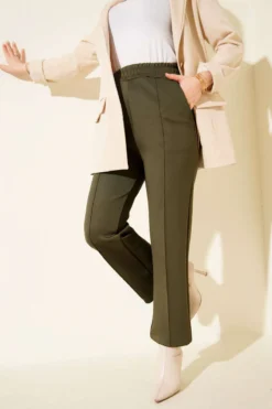 Alternative view of Scuba Trousers with Side Slits Khaki