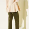 High-Waisted Slim Fit Scuba Pants Khaki Großhandel pants view 3 - Hicabistan Türkei Fabrik