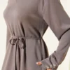 Laced Dress with Metal Button Embellishments Mink wholesale dress view 4 - Hicabistan Turkey factory