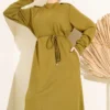 Laced Dress with Metal Button Embellishments al por mayor dress - Hicabistan fábrica Turquía