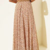 Mini Floral Woven Belted Chiffon Skirt Beige al por mayor skirt view 3 - Hicabistan fábrica Turquía