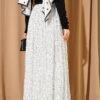 Mini Polka Dot Belted Pleated Skirt White Großhandel skirt view 2 - Hicabistan Türkei Fabrik