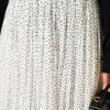 Mini Polka Dot Belted Pleated Skirt White Großhandel skirt view 4 - Hicabistan Türkei Fabrik