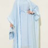 Mini Stone Embellished Abaya Set Blue