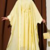 Mini Stone Embellished Abaya Set Yellow