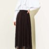 Mini Beaded Elastic Waist Skirt Brown wholesale skirt view 2 - Hicabistan Turkey factory