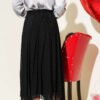 Mini Beaded Elastic Waist Skirt Black wholesale skirt view 3 - Hicabistan Turkey factory