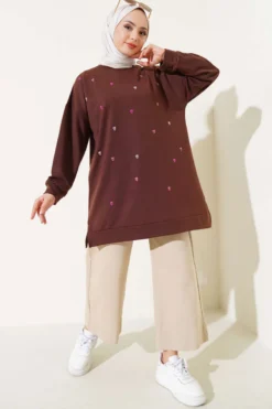 Alternative Ansicht von Mini Heart Embroidered Tunic Brown