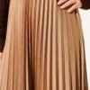 Mini Stone-Embellished Pleated Skirt Camel wholesale skirt view 4 - Hicabistan Turkey factory