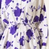 Shirt with Tie Belt and Mini Leaf Pattern Purple wholesale shirt view 4 - Hicabistan Turkey factory