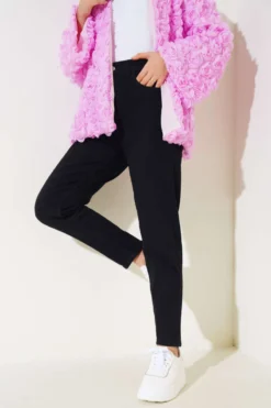 Alternative view of Mom Friend Straight Leg Jeans Black
