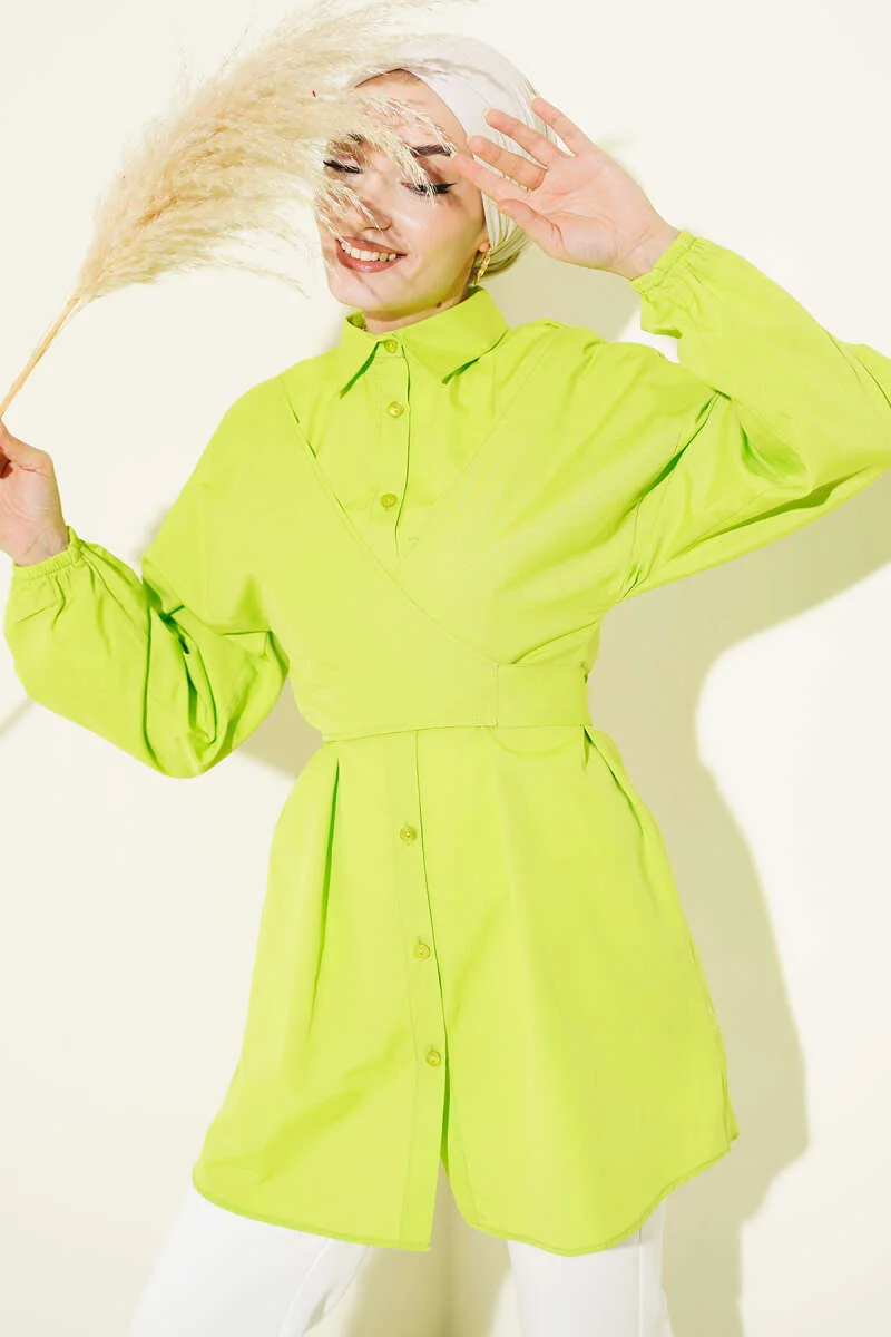 Cross-Front Tied Shirt groothandel shirt - Hicabistan Turkije fabriek