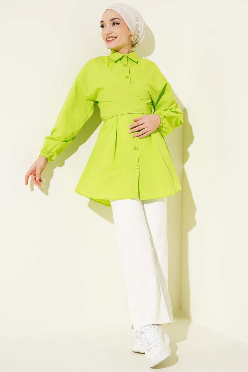 Cross-Front Tied Shirt groothandel shirt view 2 - Hicabistan Turkije fabriek