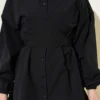 Cross-Front Tied Shirt Black groothandel shirt view 4 - Hicabistan Turkije fabriek