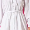 Ruching Tie-Front Shirt White بالجملة shirt view 4 - Hicabistan مصنع تركيا