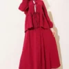 Tree Bark Skirt Set Burgundy