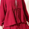 Tree Bark Skirt Set Burgundy all'ingrosso clothing set view 4 - Hicabistan fabbrica Turchia