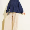 Short Shirt with Lace Trim Navy Blue Großhandel shirt view 2 - Hicabistan Türkei Fabrik