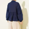 Short Shirt with Lace Trim Navy Blue Großhandel shirt view 3 - Hicabistan Türkei Fabrik