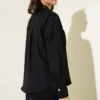 Short Shirt with Bow Detail Black al por mayor shirt view 3 - Hicabistan fábrica Turquía