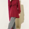 Laced Shirt with Lace Detail Burgundy بالجملة shirt view 2 - Hicabistan مصنع تركيا