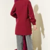 Laced Shirt with Lace Detail Burgundy بالجملة shirt view 3 - Hicabistan مصنع تركيا