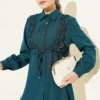 Laced Shirt with Lace Detail Petrol