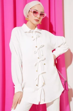 Alternative view of Shirt with Tie Front Stone