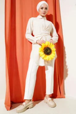 Alternative view of Self-Tie Front Shirt Beige