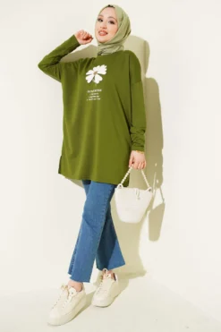 Alternative view of Daisy Patch Tunic Green