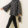 Button-Up Checkered Shirt Black wholesale shirt view 2 - Hicabistan Turkey factory
