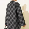 Button-Up Checkered Shirt Black wholesale shirt view 3 - Hicabistan Turkey factory
