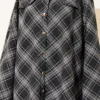 Button-Up Checkered Shirt Black wholesale shirt view 4 - Hicabistan Turkey factory