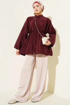 Alternative view of Shirt with Front Pleats Plum