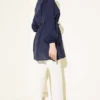 Front Pleated Cotton Voile Shirt Navy Blue wholesale shirt view 3 - Hicabistan Turkey factory