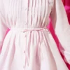 Pleated Front Sailor Collar Shirt Pink all'ingrosso shirt view 4 - Hicabistan fabbrica Turchia