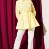 Pleated Front Sailor Collar Shirt Yellow all'ingrosso shirt view 2 - Hicabistan fabbrica Turchia