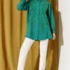 Basic Shirt with Sequin Decoration Green Großhandel shirt view 2 - Hicabistan Türkei Fabrik